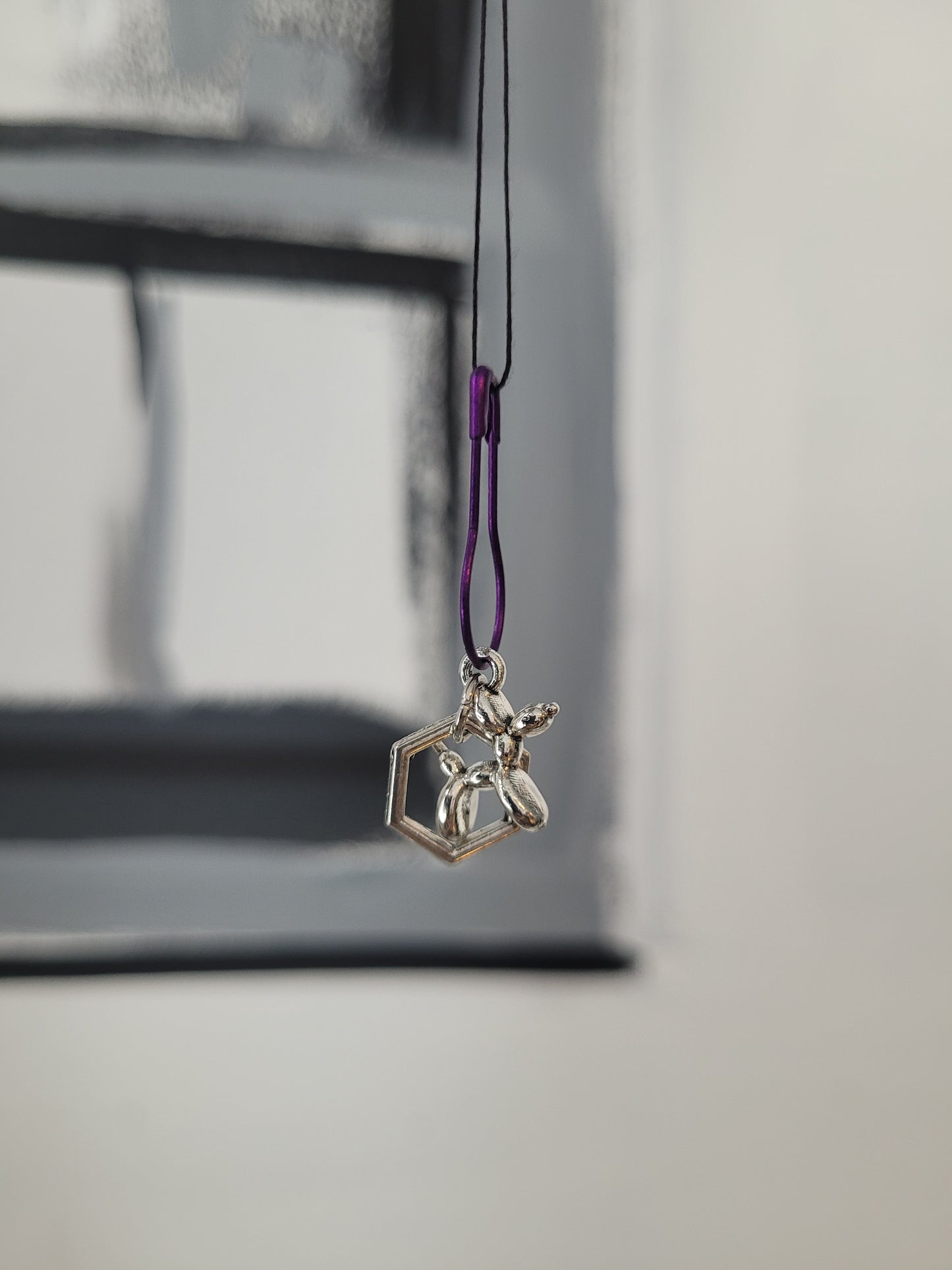 Hekl- og prjónamerki - Silfur Balloon dog